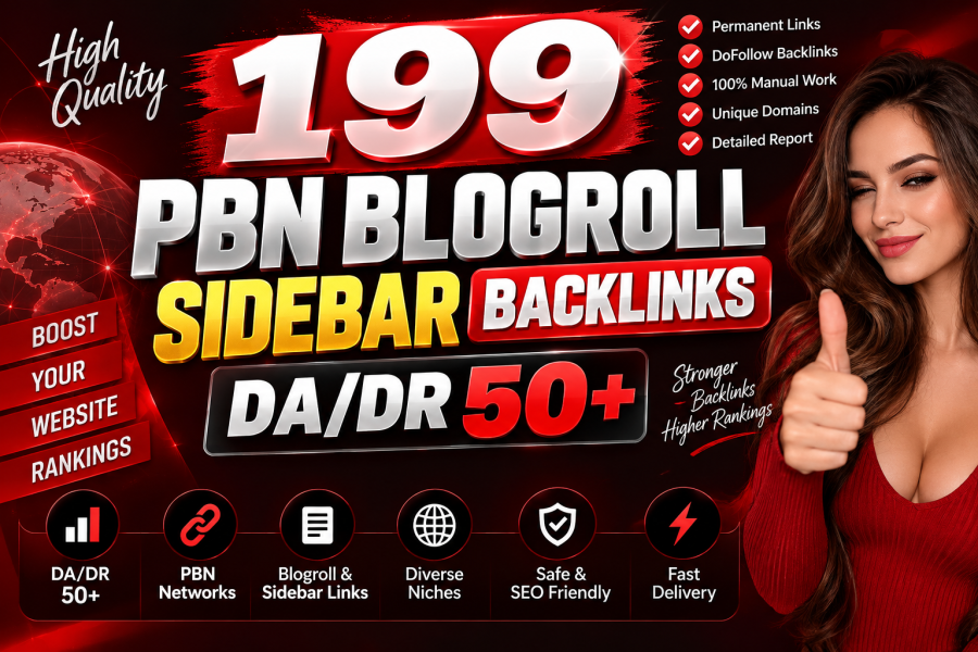 Get 199 Premium PBN Blogroll/Sidebar Permanent Backlinks on High DA/DR 50+ PBN Site's 