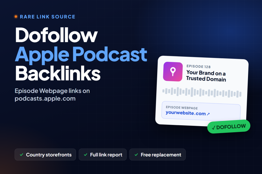 700 Dofollow Apple Podcast Backlinks - Episode Webpage Links to Your Site