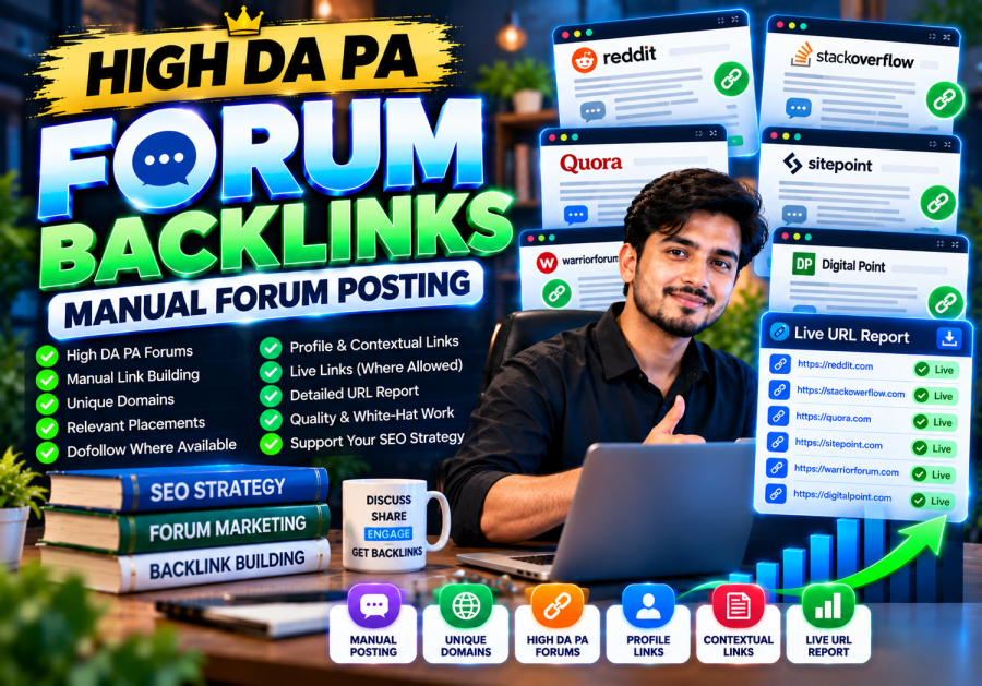 I will build high DA PA manual forum posting backlinks