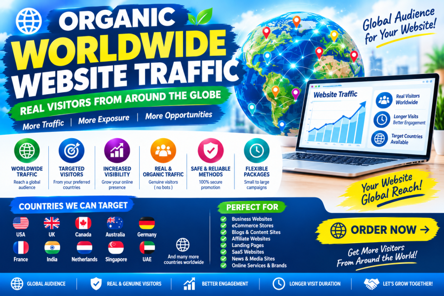 I Will Drive Worldwide Organic Website Traffic to Your Website. Daily 1500 for 30 days.
