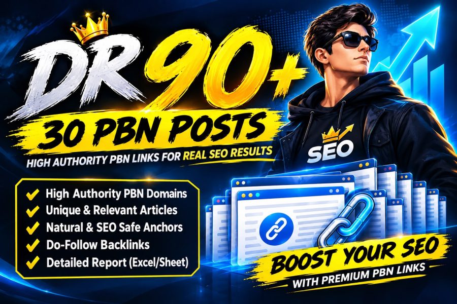 30 High Authority DR 90+ PBN Backlinks Premium PBN Posts for SEO