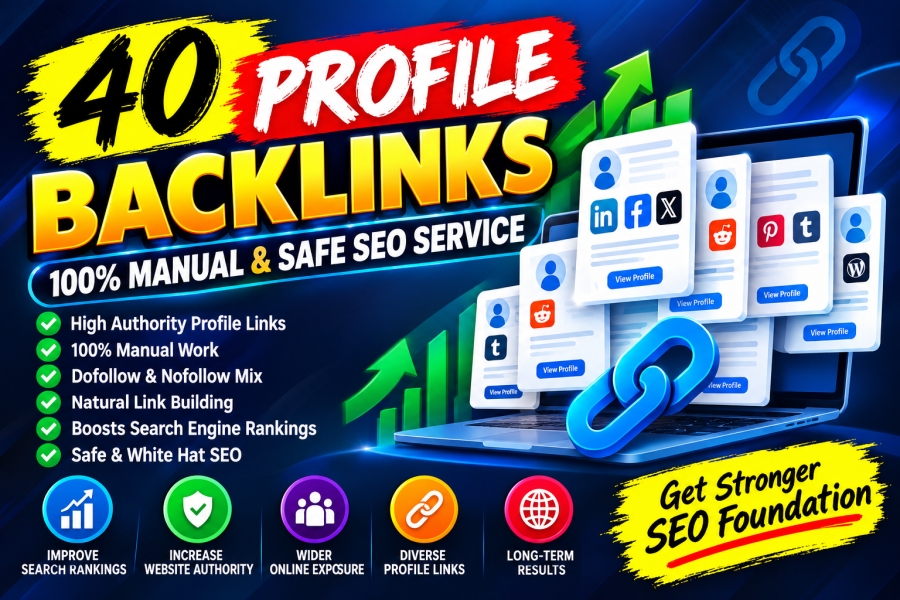 40 High Quality Profile Backlinks Manual Profile Link Building Safe SEO