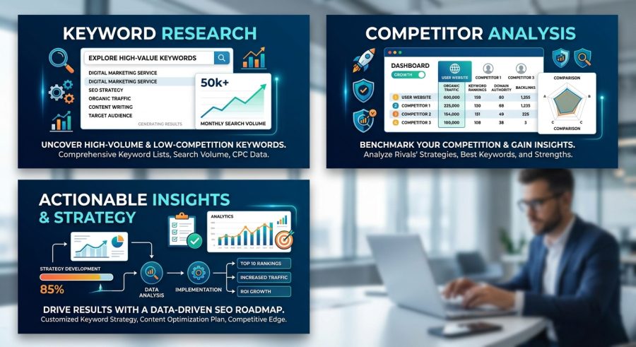 High-Intent Keyword Research & Competitor Analysis for SEO Growth