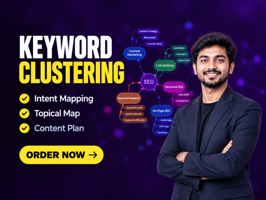 I will cluster your keywords by search intent with a visual topical map