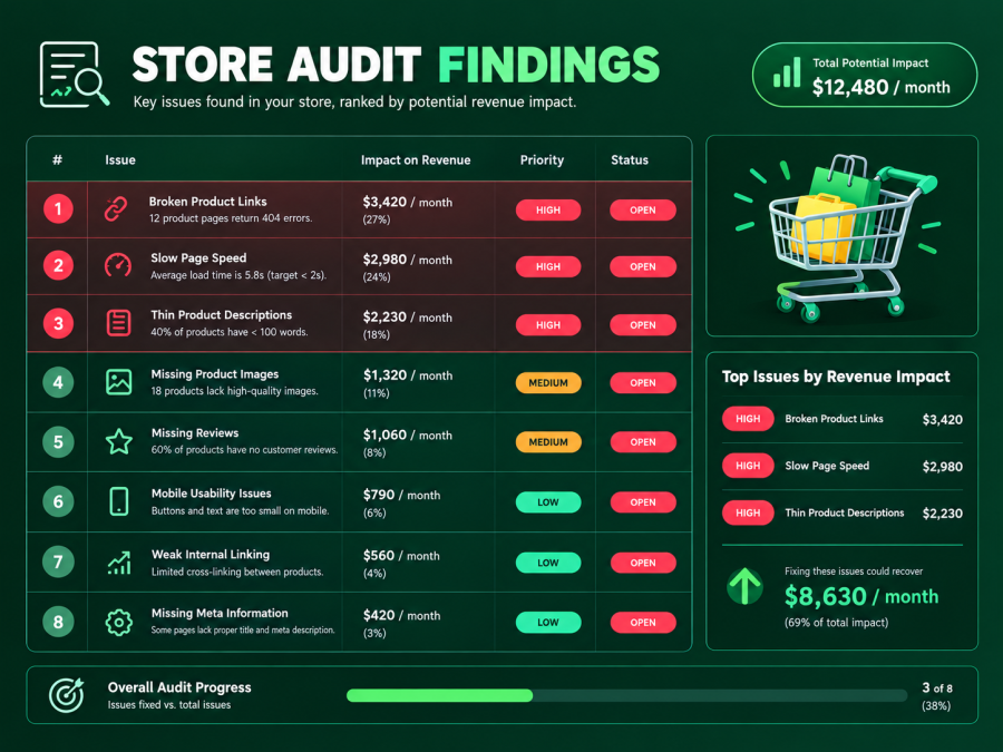 I will audit your Shopify store for the SEO issues killing your sales