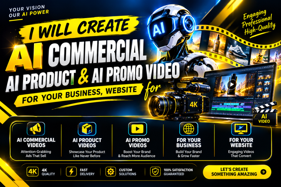 I Will Create Premium AI Commercial, Product & Promo Videos for Your Brand