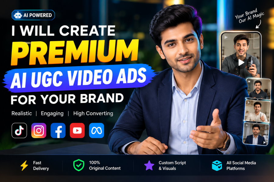 I will create premium AI UGC video ads for your brand