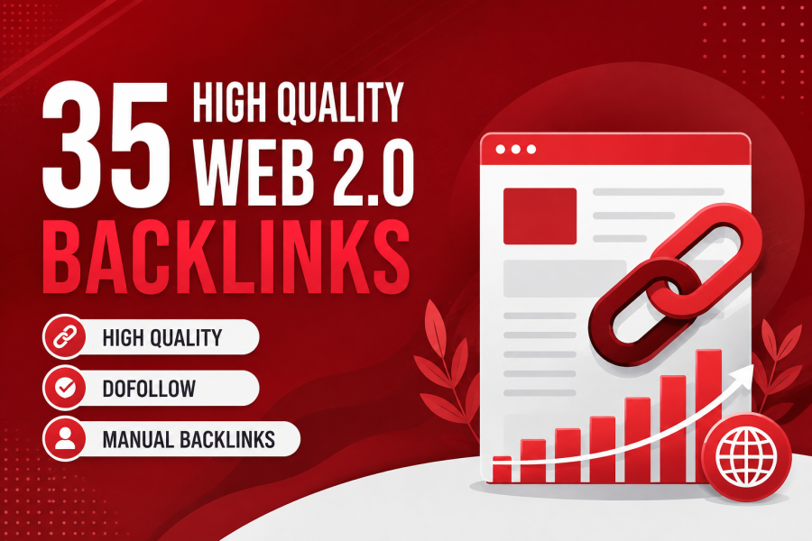Build 35 High Quality Manual Web 2.0 Backlinks for Better rankings