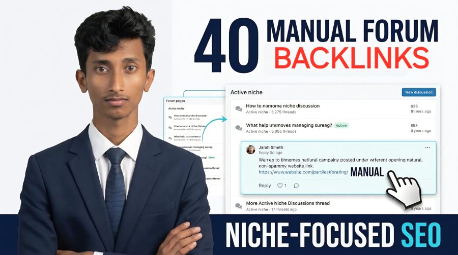 I will create 40 manual forum backlinks for your website SEO