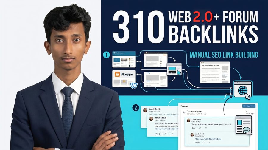 I will build 310 manual Web 2.0 and forum backlinks for SEO