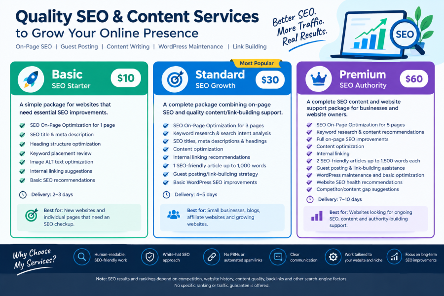I will provide professional SEO, guest posting, link building and content writing