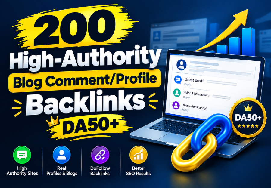 200 High-Authority Blog Comment/Profile Backlinks, DA50+