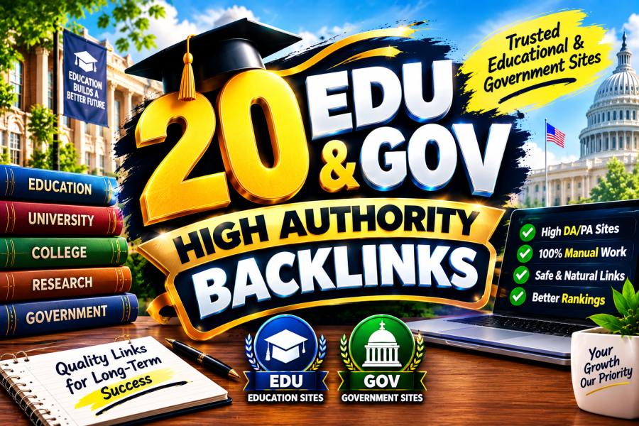 I will create 20 premium+ EDU and GOV high authority government Backlinks,boost your website ranking