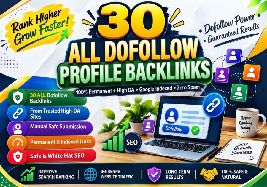 I will build 30 all dofollow powerful profile backlinks for top Google ranking
