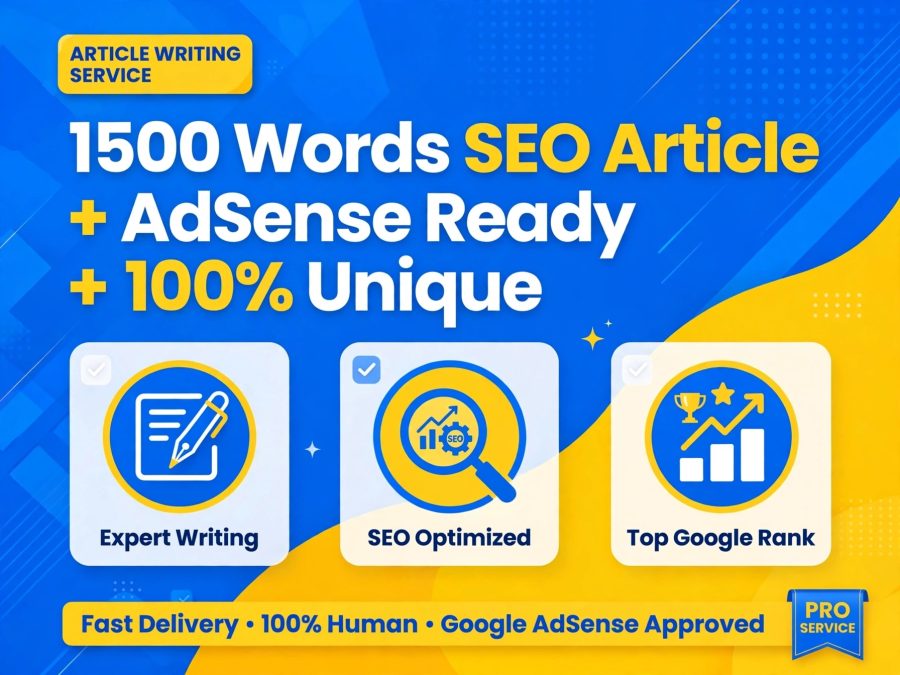 I will write 1500 words SEO article for AdSense approval