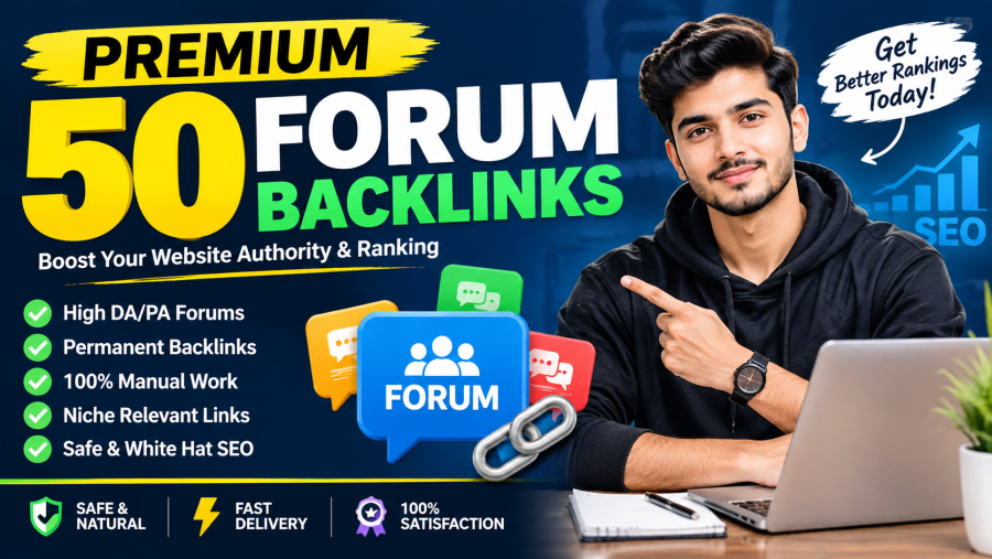 Premium 50 Forum Backlinks | High-Quality Manual SEO Backlinks