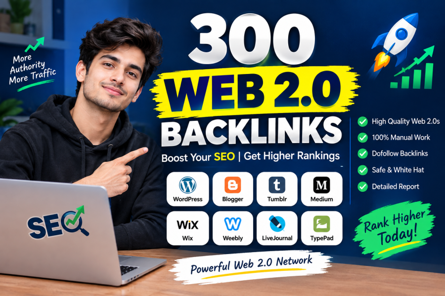 I Will Create 300 High Quality Web 2.0 Backlinks for SEO
