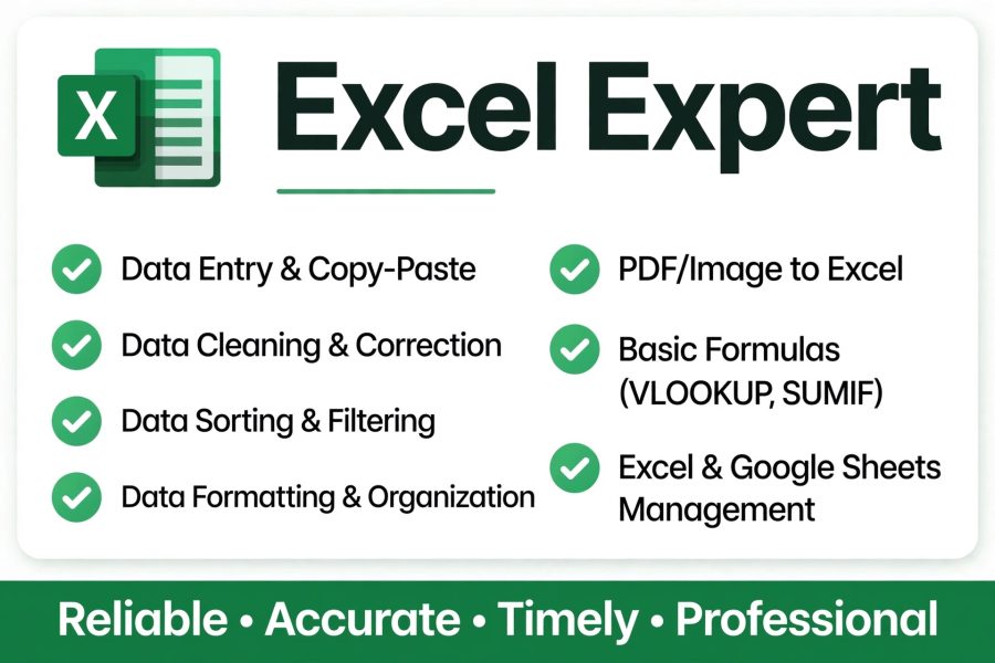 I Will Do Data Entry, Data Management And Excel Work Fast