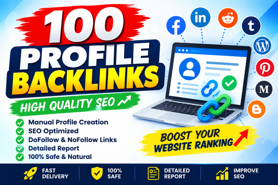 I will create 100 high quality profile backlinks to improve your SEO