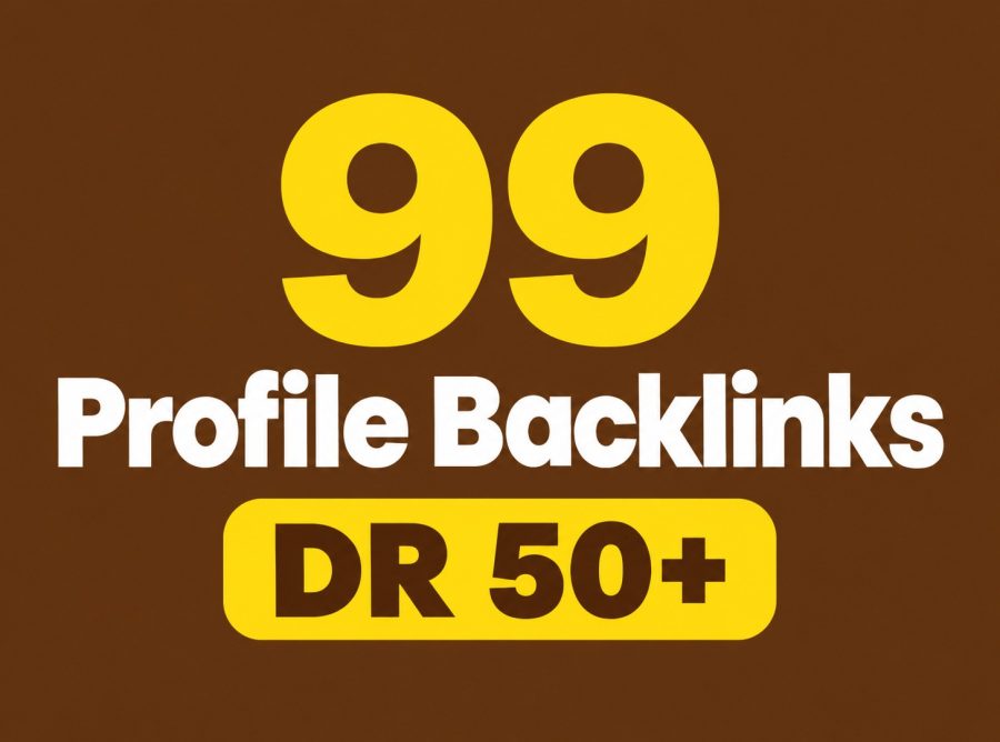 99 Profile Backlinks on DR 50+ Domains for SEO