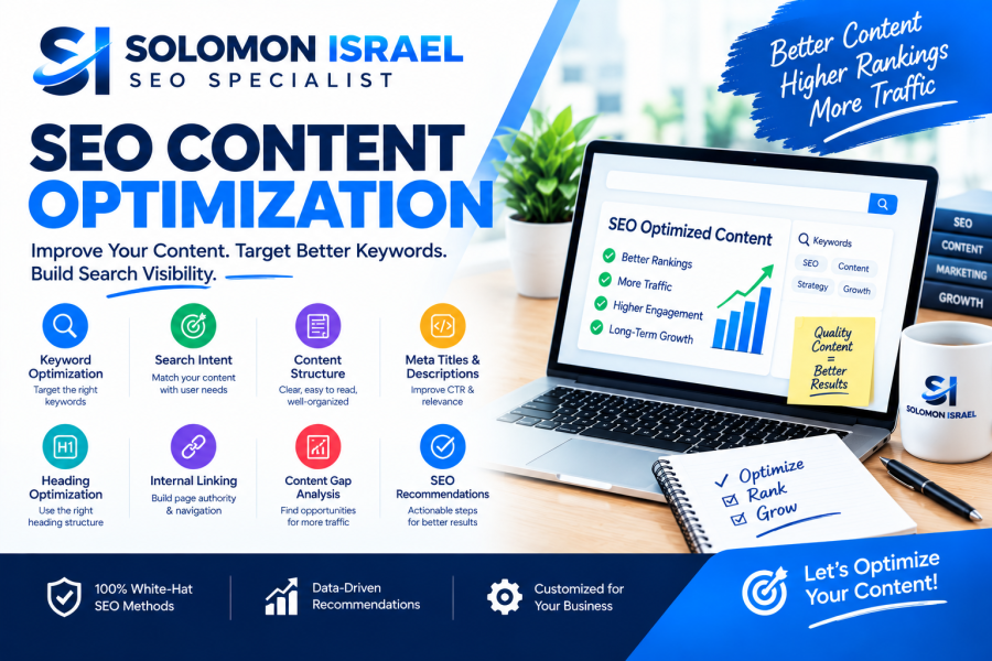 I will optimize your website content for SEO, keywords and search visibility
