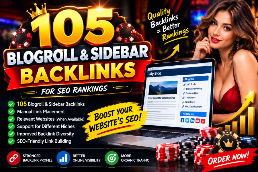 105 High-Quality Blogroll & Sidebar Backlinks for SEO Rankings