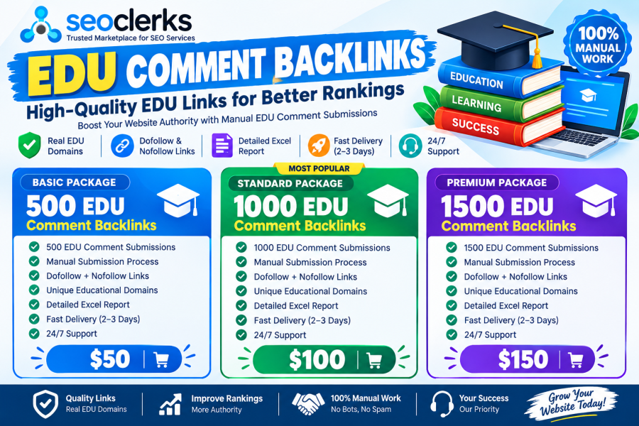 Build 500 EDU Comment Backlinks | Manual EDU Link Building Service