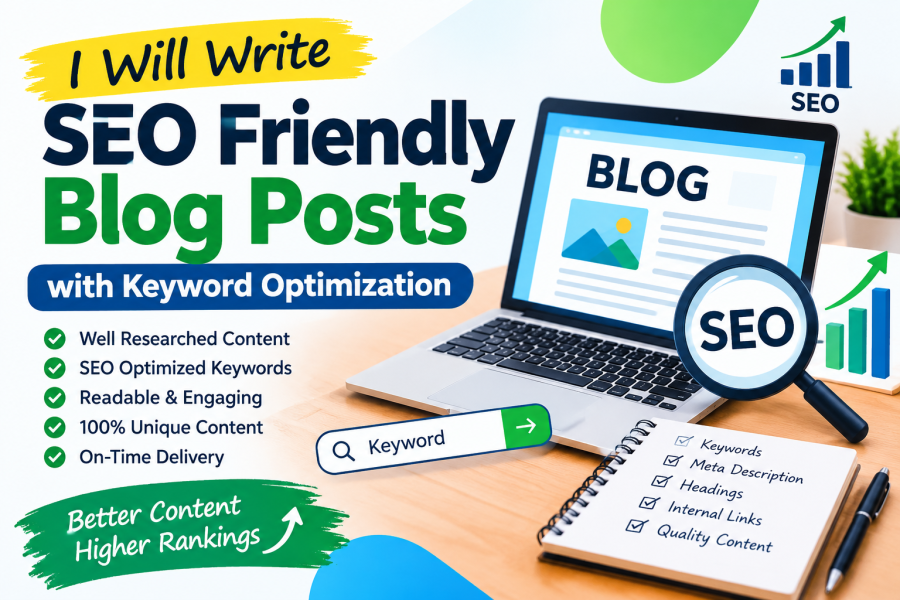 I Will Write SEO Friendly Blog Posts with Keyword Optimization