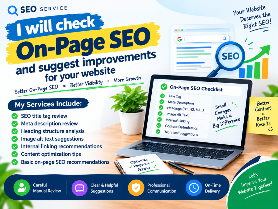 I will check on-page SEO and suggest improvements for your website