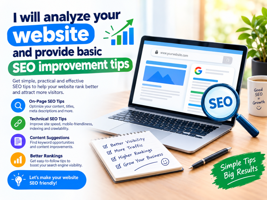 I will analyze your website and provide basic SEO improvement tips