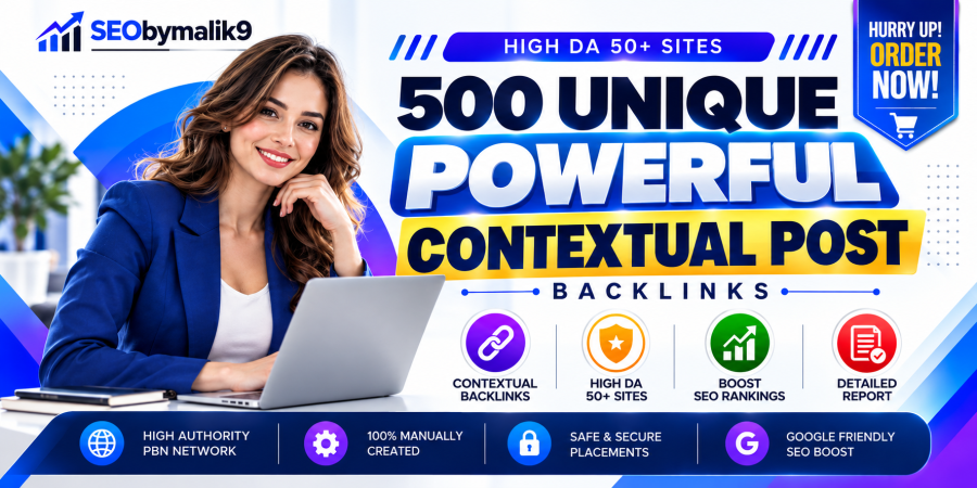 Get 500 Powerful High DA50+ Contextual SEO Dofollow Backlinks for Rank your Website Ranking