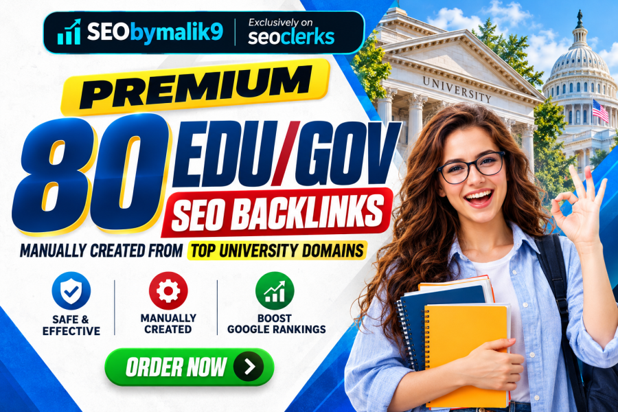Premium 80 EDU/GOV SEO Backlinks Manually Created From Top University Domains