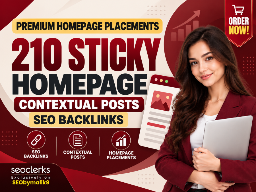 Get 210 Premium Sticky Homepage Contextual Posts on High DA Sites with Permanent DoFollow Backlinks