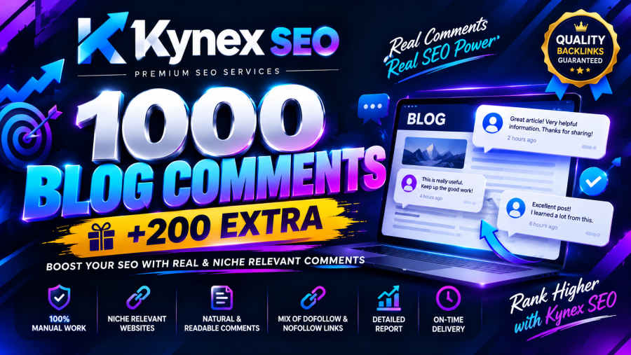 I Will Provide 1000 Blog Comment Backlinks + 200 FREE Bonus Links for SEO