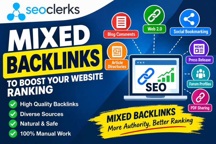 I will manually build 100 mixed backlinks for your website SEO