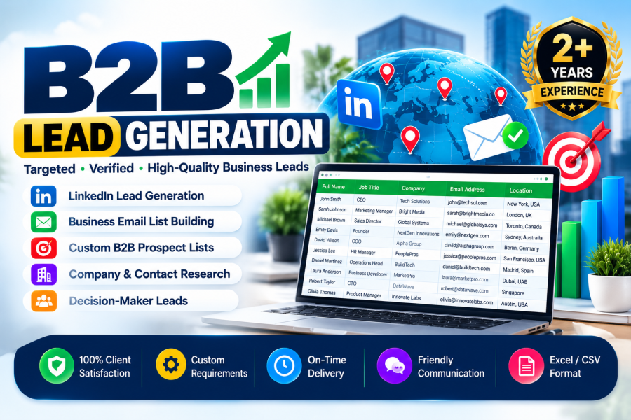 I Will Provide Targeted B2B Lead Generation and Business Contact Lists