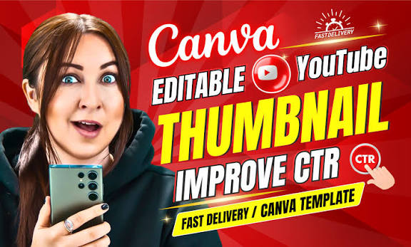I will design 3 eye catching YouTube thumbnails using Canva