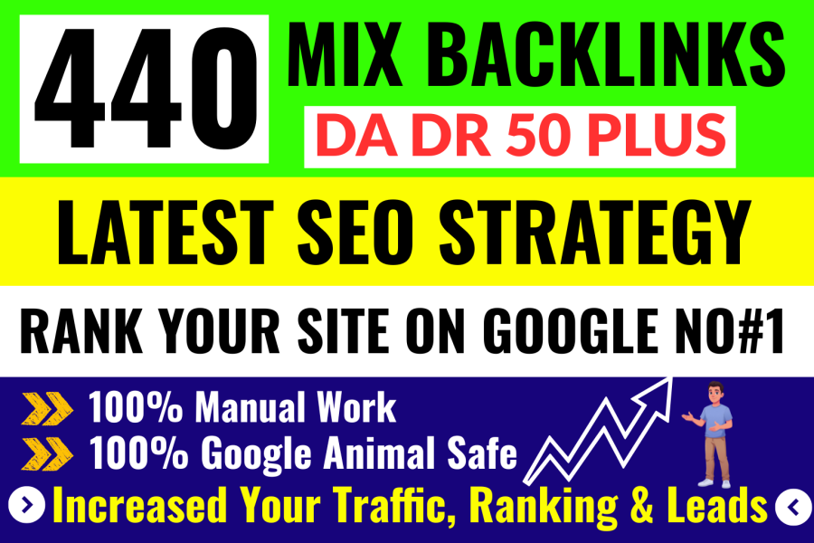 I will manually create 440 premium mixed SEO backlinks for Google ranking