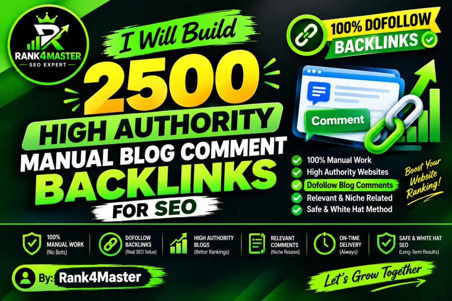 I Will Build 2500 dofollow High Authority Manual Blog Comment Backlinks for SEO