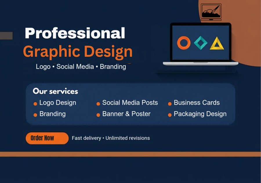 I will design a professional logo, social media post and branding for your business