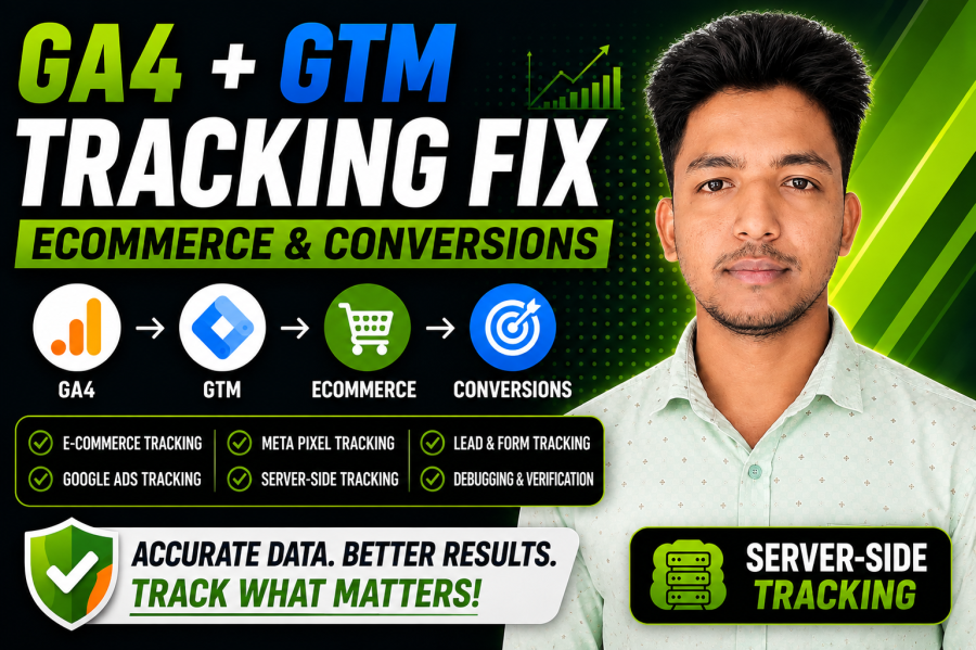 I will set up ga4 GTM ecommerce and server side tracking