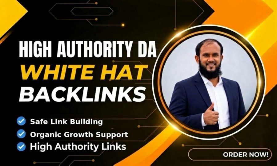 I will do high authority SEO backlinks with manual white hat method