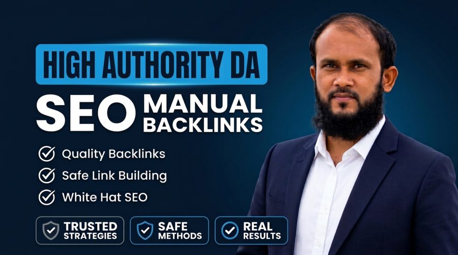 I will do high authority SEO backlinks with manual white hat method