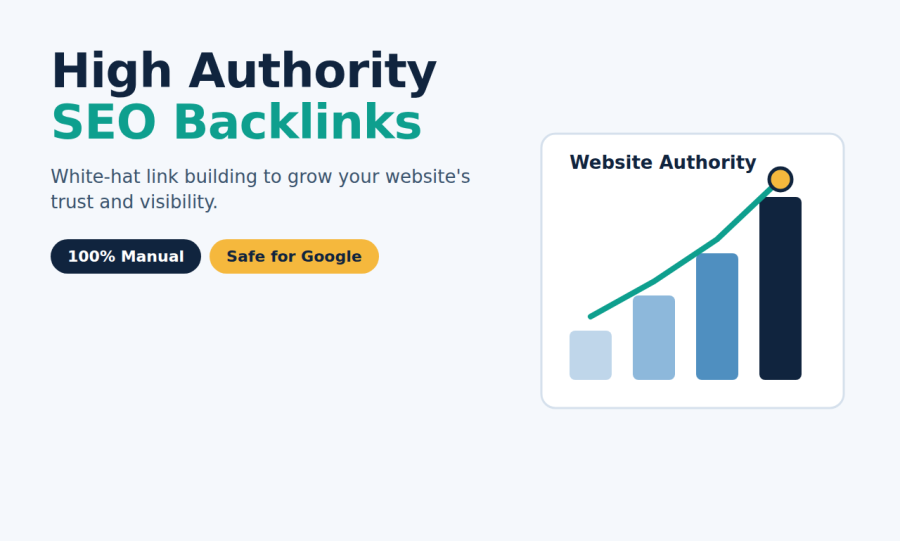 I will do high authority SEO backlinks with manual white hat method