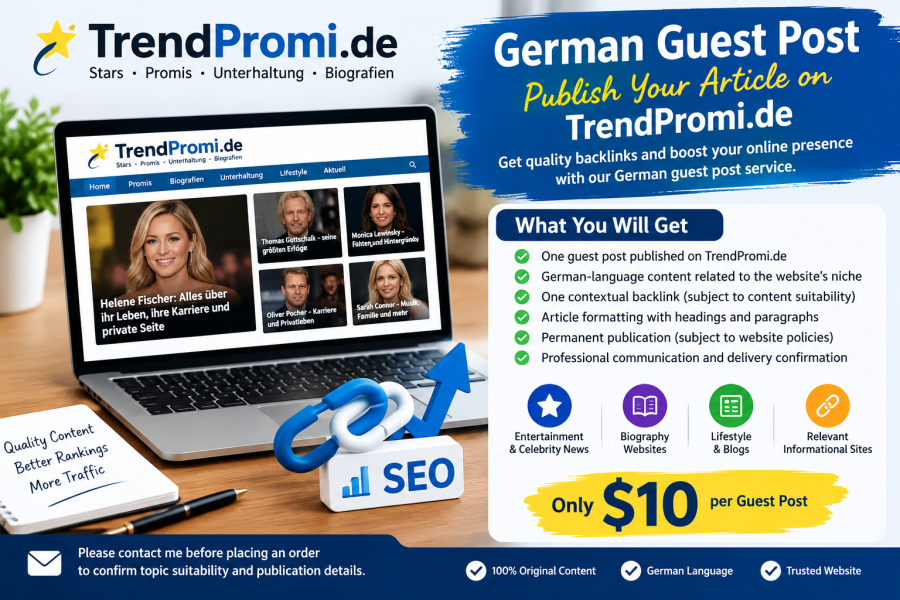 I Will Publish a German Guest Post on My Website TrendPromi.de
