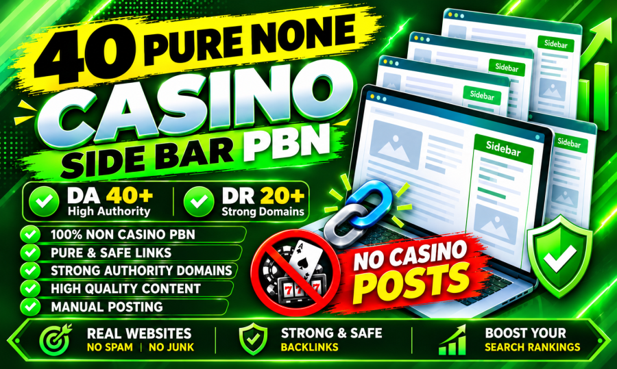 Premium 40 PBN Sidebar Blogroll Footer DR20+ DA40+ And Get Pure Non Casino Domains