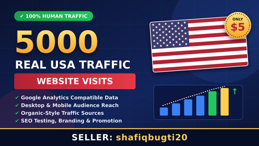 Send 5000 USA Real Human Traffic Visitors to Your Website
