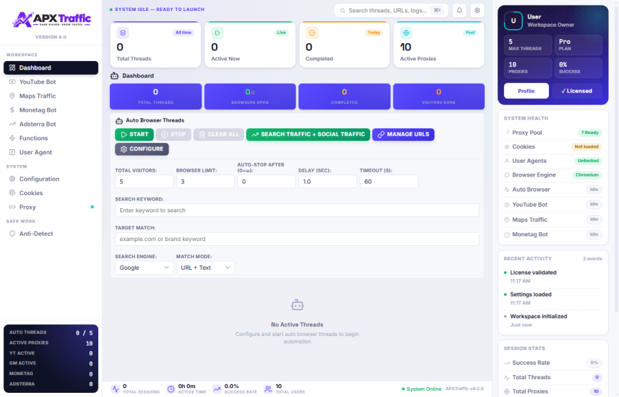 APX Traffic | SEO Organic Website Traffic All-in-one bot