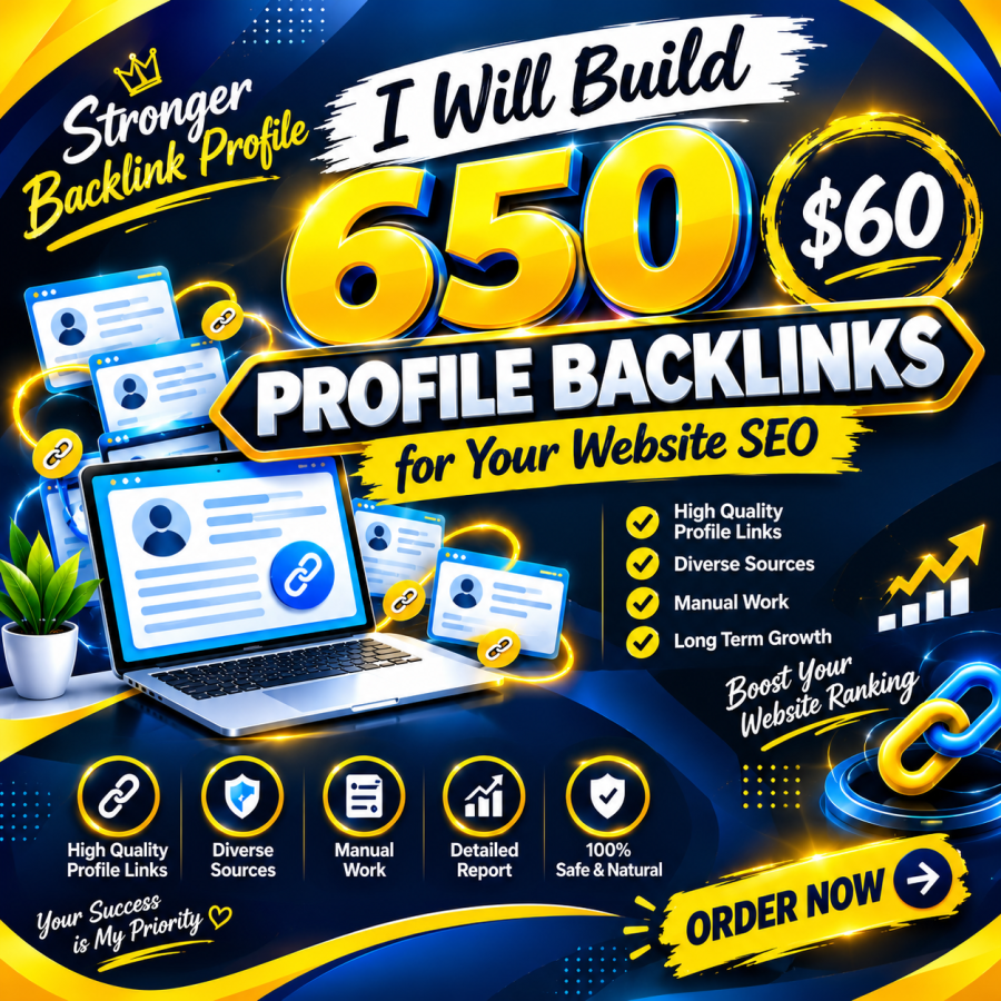I Will Build 650 High Quality Profile Backlinks for Your Website SEO