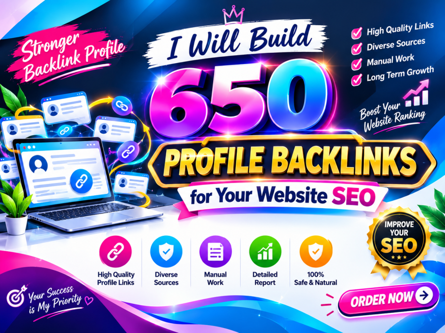 I Will Build 650 High Quality Profile Backlinks for Your Website SEO